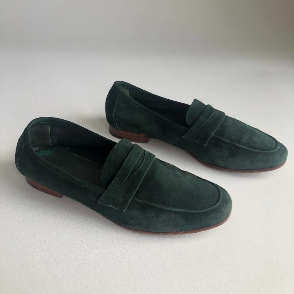 Mansur Gavriel Green Suede Penny Loafer Slip On - US Women's sz 6